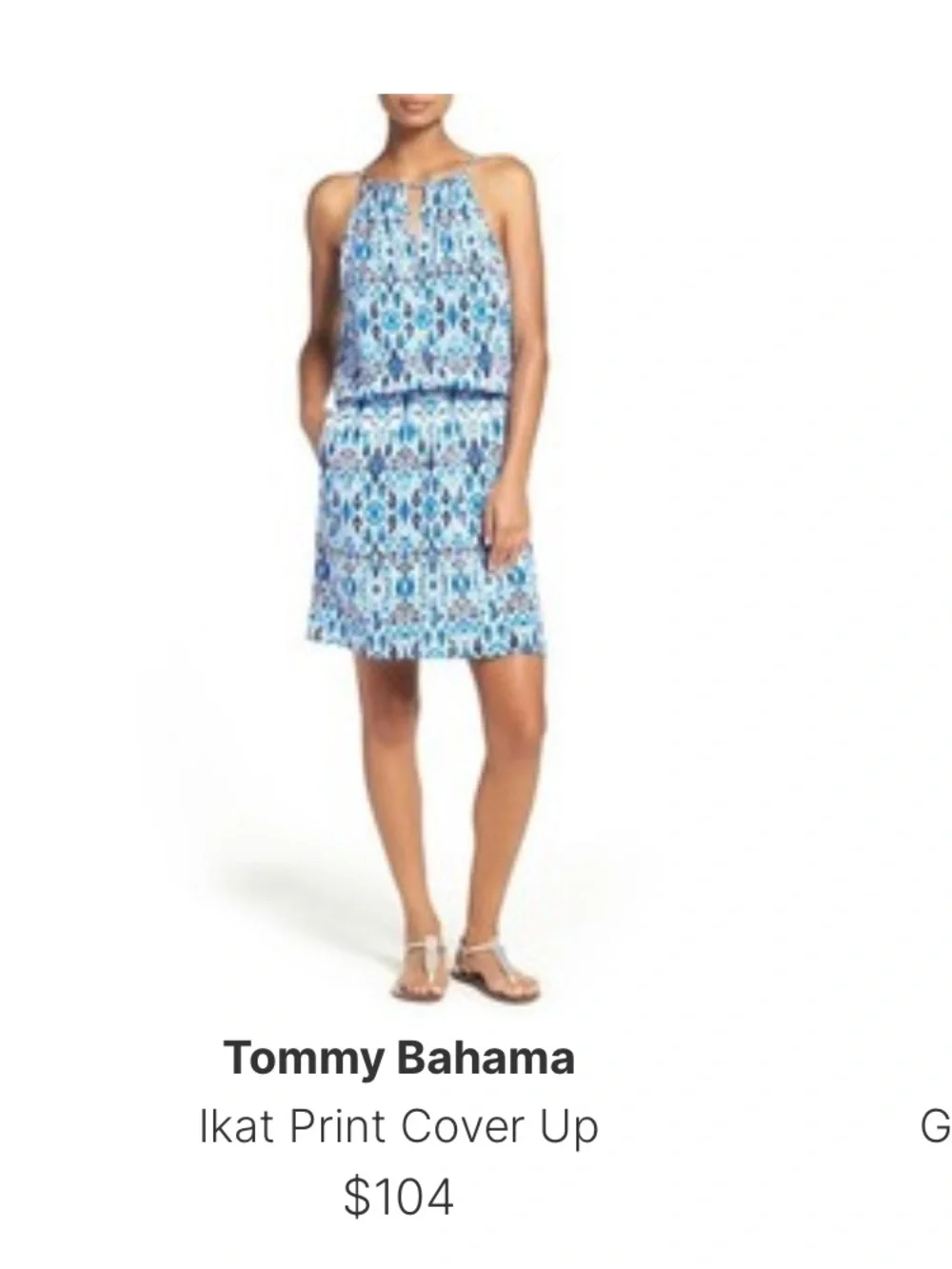 Tommy Bahama Summer Dress Beach Cover up Ikat Print Cover Up Blue Green Small - Picture 14 of 15